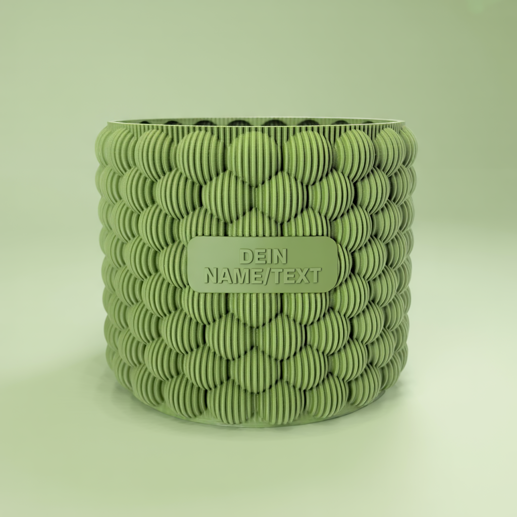 Personalisierbare 3D-Druck Vase Modell Bubbles – mit Wunschname oder Textfeld
