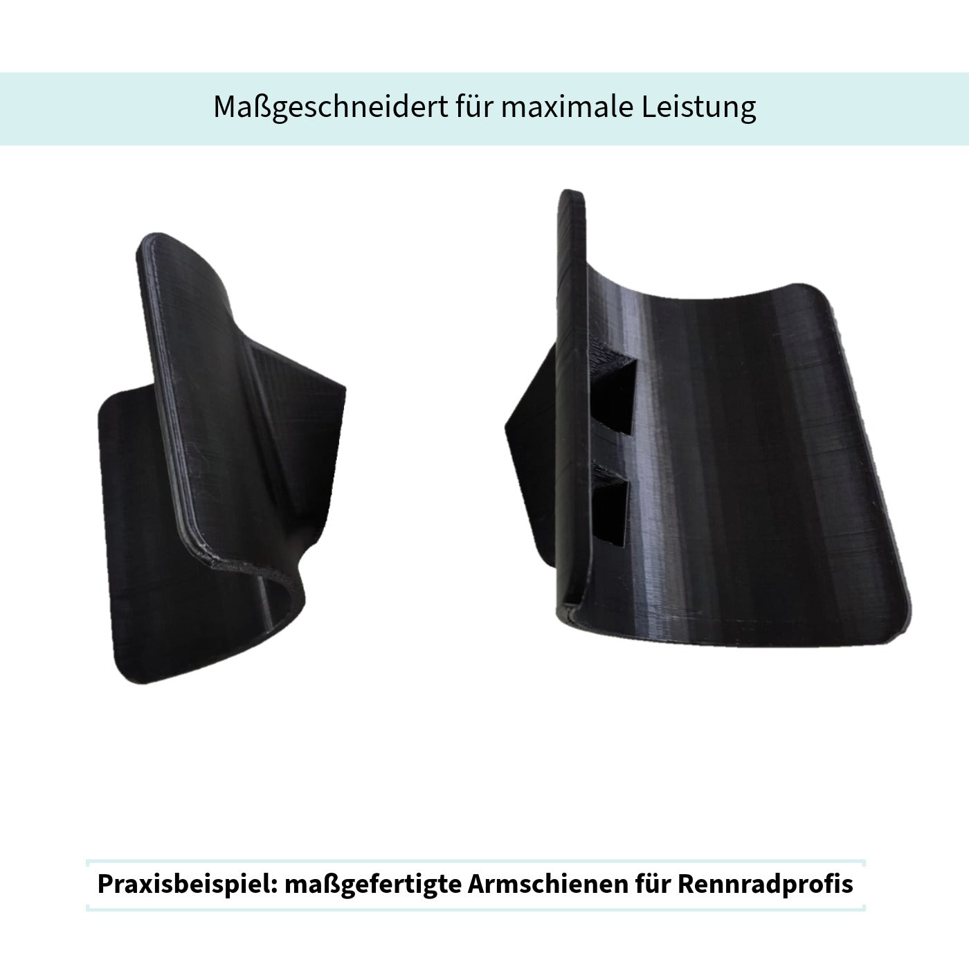 3D-gedruckte Armschienen aus Hochleistungsmaterial – ergonomisch und aerodynamisch optimiert