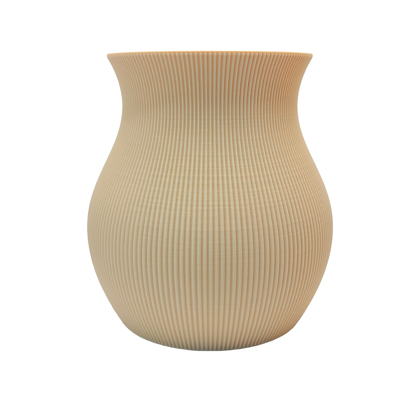 Wave Vase aus 3D-Druck in Beige – dekorativ, personalisierbar und nachhaltig