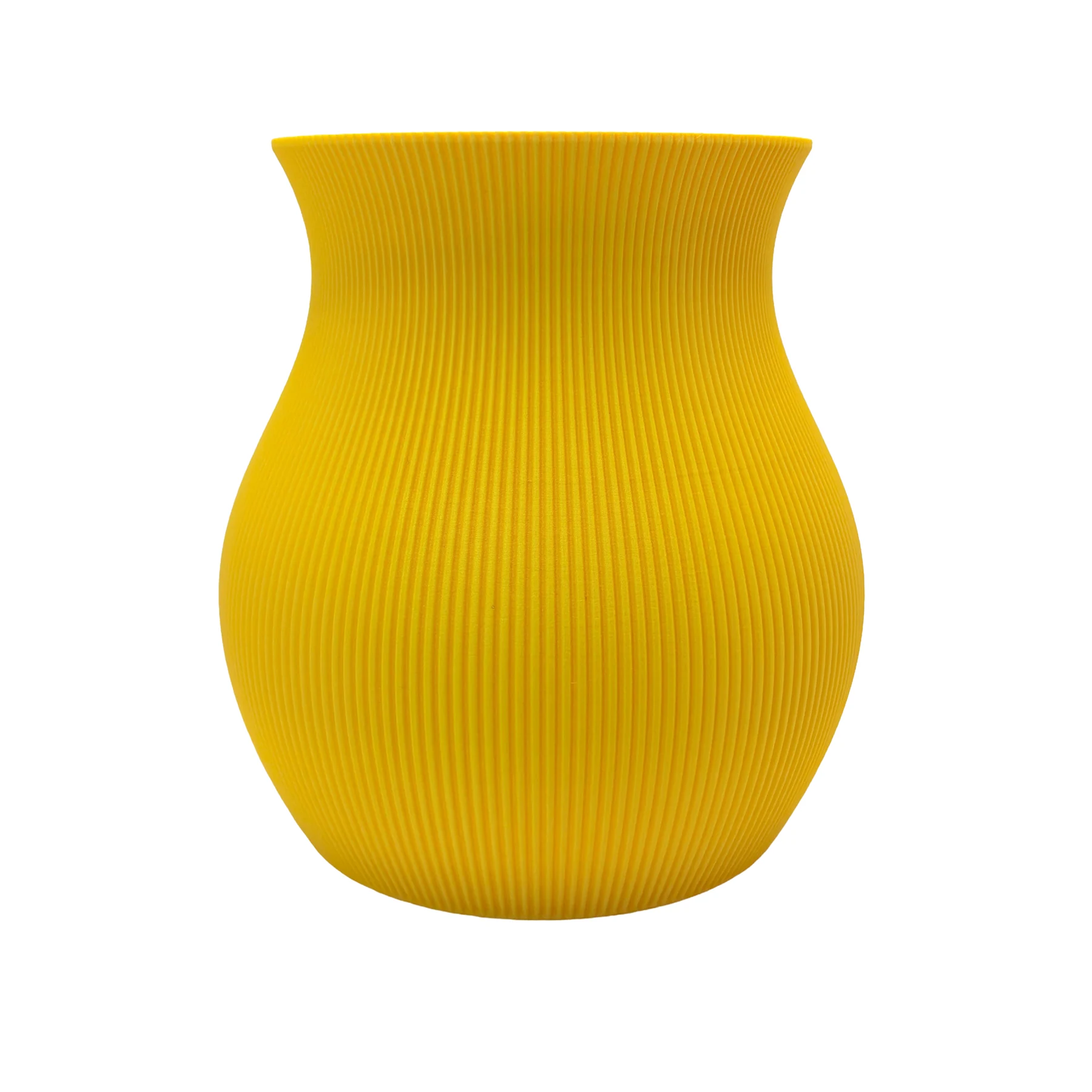 Wave Vase aus 3D-Druck in Gelb – dekorativ, personalisierbar und nachhaltig