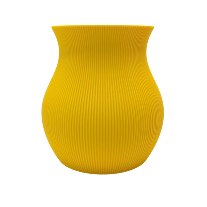 Wave Vase aus 3D-Druck in Gelb – dekorativ, personalisierbar und nachhaltig