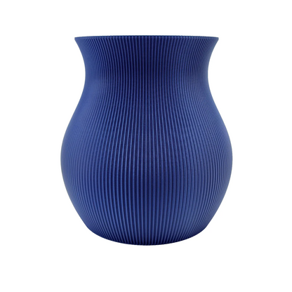 Wave Vase aus 3D-Druck in Navyblau – dekorativ, personalisierbar und nachhaltig